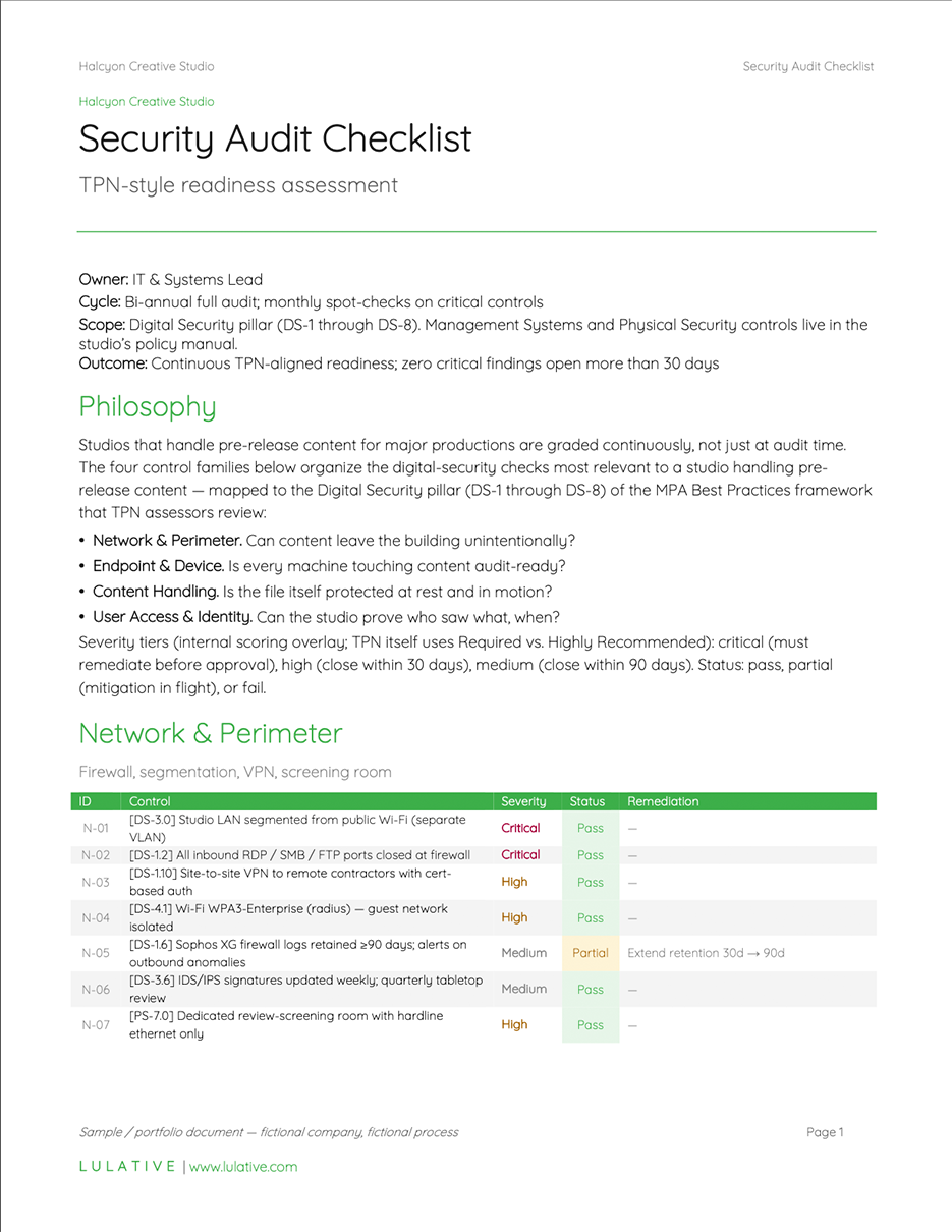 Security Audit Checklist — PDF preview