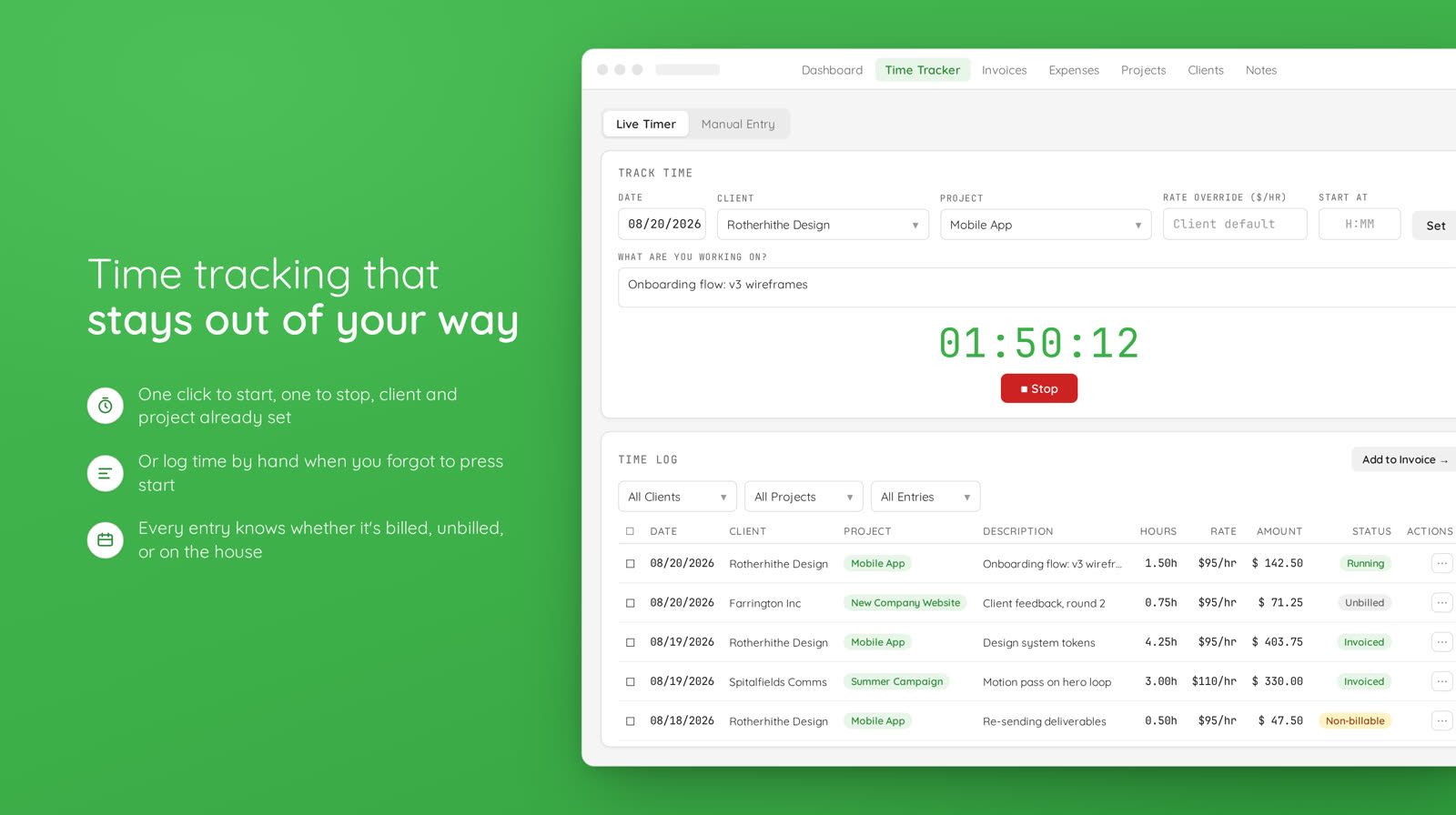 Tibi - time tracking